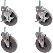 Casterhq Stem Casters W/ 5/16"x1" Long Threaded Stem, 2 Swivels w, PK4 HD-31316-22-TPR-TLB